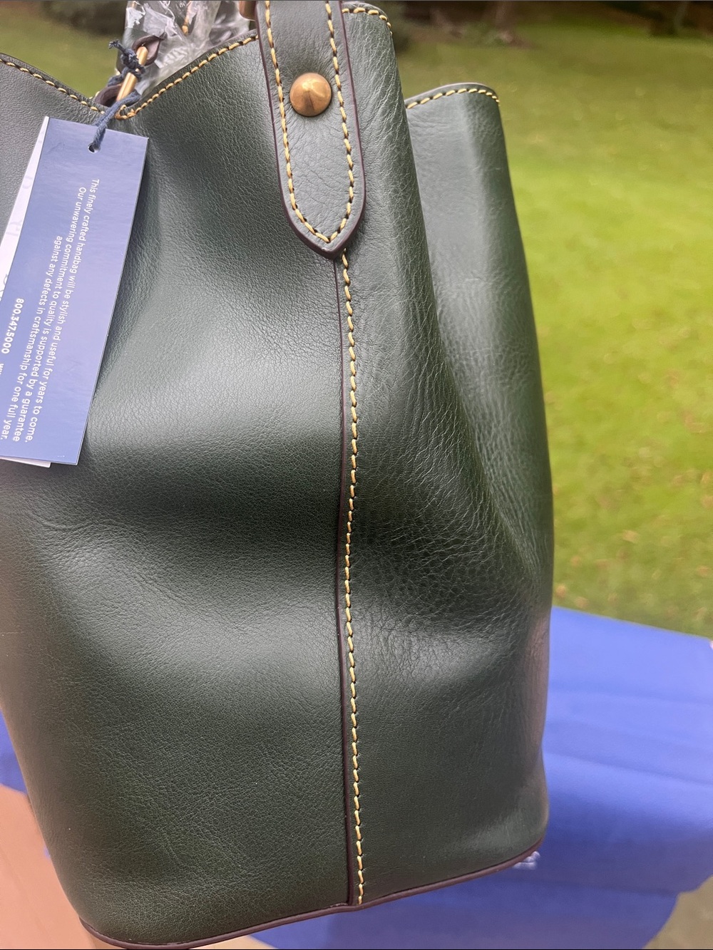 Dooney & Bourke Hunter Green Leather Satchel - Picture 6 of 12
